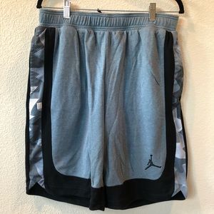 Air Jordan shorts; 11 inch inseam; pattern sides